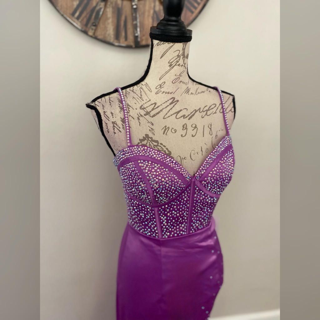 Sparkly Purple Mermaid Prom Dress
